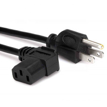 Câble de cordon d&#39;alimentation à angle droit 14AWG W / 3 Conducteur PC PC Connecteur d&#39;alimentation (C13 / 5-15P) Noir 15 pieds